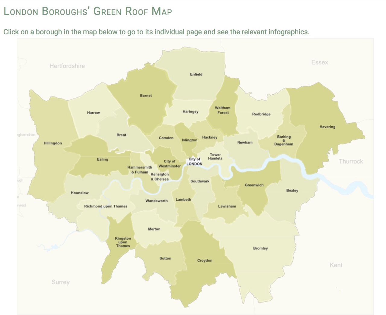 London borough green roof infographics and maps Livingroofs